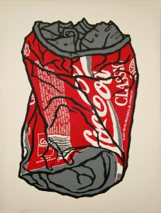 crushed cocacola can                    